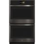 GE Profile - 30" Smart Built-In Double Electric Convection Wall Oven with Air Fry & Precision Cooking - Black Stainless Steel - Image 1