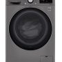 LG - 2.4 Cu. Ft. High-Efficiency Smart Front Load Washer and Electric Dryer Combo with Steam and Sensor Dry - Graphite Steel - Image 1