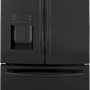 GE - 36 in. Wide 25.6 Cu. Ft. French Door Smart Refrigerator with Space Saving Ice Maker - High Gloss Black - Image 1