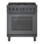 Bosch - 800 Series 30 in. Wide 3.9 cu. ft. Freestanding Dual Fuel Convection Range with 5 Dual Flame Ring Burners - Black Stainless Steel - Image 1