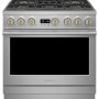Monogram - 36 in. Wide 6 Burners 5.7 Cu. Ft. Freestanding Dual Fuel Convection Smart Range with Self-Clean - Stainless Steel - Image 1