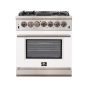 Forno Appliances - 30 in. Wide 5 Burner Capriasca 4.32 Cu. Ft. Freestanding Gas Range with Convection Oven - White - Image 1