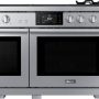 Dacor - 48 in. Wide 6 Burner Transitional 7.7 Cu. Ft. Slide-In Gas Four-Part Pure Convection Range with Self-Cleaning - Silver Stainless Steel - Image 1