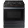 Samsung - 30 in. Wide 5 Burner Bespoke 6.0 Cu. Ft. Slide-In Gas Range with Air Sous Vide - Matte Black Steel - Image 1