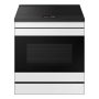 Samsung - 30 in. Wide 4 Burner Bespoke 6.3 Cu. Ft. Slide-In Electric Induction Range AI Home Display - White Glass - Image 1