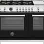 Bertazzoni - 48" Professional Series range - Gas Oven - 6 brass burners + griddle - Black - Image 1
