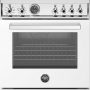 Bertazzoni - 30" Professional Series range - Electric self clean oven - 4 brass burners - White - Image 1