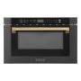 ZLINE - Autograph Edition 24 in. Built-in Microwave Drawer in - Black Stainless Steel and Gold Accents - Image 1
