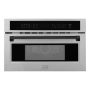 ZLINE - Autograph Edition 30" 1.6 cu ft. Built-in Convection Microwave Oven and Matte Black Accents - Stainless Steel - Image 1