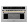 ZLINE - Autograph Edition 30" 1.6 cu ft. Built-in Convection Microwave Oven and Polished Gold Accents - Stainless Steel - Image 1