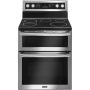 Maytag - 6.7 Cu. Ft. Self-Cleaning Freestanding Fingerprint Resistant Double Oven Electric Convection Range - Stainless Steel - Image 1