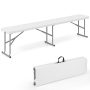 6 Feet Plastic Folding Bench Picnic Camping Dining Seat with Carrying Handle - Image 1