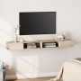 WAMPAT Black Floating TV Stand 70 inch, Wall Mounted Entertainment Center with Storage for 65/70/75 inch TV, Floating Shelf with LED Light for Living Room, Bedroom - Image 1