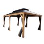 Kozyard 12-ft x 16 Gazebo Brown Gazebo with Hardtop Roof (Screen Included) - Image 1