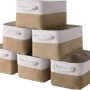 Sacyic Storage Baskets 12x8x5 inch 10 Pack Fabric Baskets Foldable Storage Bins Decorative Baskets Cloth Storage Baskets Storage Foldable Storage Bin with Rope - Image 1