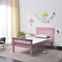 Better Home Products Jassmine Solid Wood Platform Pine Twin Bed in Pink - Image 1