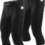 Runhit 3/4 Men's Compression Pants with Pockets,Workout Athletic Tights Leggings Athletic Base Layer Underwear - Image 1