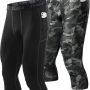 Runhit 3/4 Men's Compression Pants with Pockets,Workout Athletic Tights Leggings Athletic Base Layer Underwear - Image 1