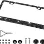 2 Pack Bling License Plate Frames, Sparkly Rhinestone Diamond Car License Plate Cover for Women, Stainless Steel Car Accessories with Glitter Crystal Caps (Black) - Image 1