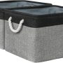 Sacyic Storage Baskets 12x8x5 inch 10 Pack Fabric Baskets Foldable Storage Bins Decorative Baskets Cloth Storage Baskets Storage Foldable Storage Bin with Rope - Image 1