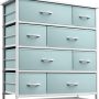 Sorbus Dresser with 8 Drawers - Furniture Storage Chest for Kid’s, Teens, Bedroom, Nursery, Playroom, Clothes, Toys - Steel Frame, Wood Top, Fabric Bins (Tie-dye Purple) - Image 1