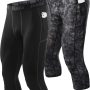 Runhit 3/4 Men's Compression Pants with Pockets,Workout Athletic Tights Leggings Athletic Base Layer Underwear - Image 1