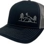 ThreadBound Outdoor Trucker Hat Snapback - Tent Camping Design - Image 1