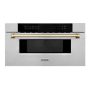 ZLINE - Autograph Edition 30 in. 1.2 cu. ft. Built-In Microwave Drawer in Stainless Steel with Polished Gold Accents - Stainless Steel and Gold Accents - Image 1