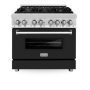 ZLINE - 36 in. Wide 6 Burner Legacy Dual Fuel Range with Cooktop and Electric Oven (RA-BLM-36) - Satin Steel/White - Image 1