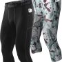 Runhit 3/4 Men's Compression Pants with Pockets,Workout Athletic Tights Leggings Athletic Base Layer Underwear - Image 1