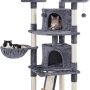 Yaheetech 68.5in Multi-Level Large Cat Condo with Sisal-Covered Platforms Scratching Board & Scratching Posts, Cozy Perches, Stable Cat Tower/Tree Pet Play House, Dark Gray - Image 1