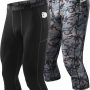 Runhit 3/4 Men's Compression Pants with Pockets,Workout Athletic Tights Leggings Athletic Base Layer Underwear - Image 1