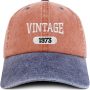 Trendy Apparel Shop Vintage 1973 Embroidered 50th Birthday Soft Crown Washed Cotton Cap - Image 1