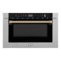 ZLINE - Autograph 24 in. Microwave Drawer with Traditional Handle in Satin Steel and Bronze Accents - Stainless Steel and Champagne Bronze Accents - Image 1
