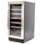Avanti - Wine Cooler with Wood Accent Shelving, 30 Bottle Capacity, in Stainless Steel - Image 1