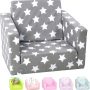 DELSIT Toddler Couch & Kids Sofa - European Made Children's 2 in 1 Flip Open Foam Double Sofa - Kids Folding Sofa, Toddler Sofa Bed - Comfy fold Out Lounge (Cosmos) - Image 1