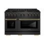 ZLINE - 48 in. Wide 8 Burner Designer 6.7 cu. ft. Freestanding Paramount Dual Fuel Range with with Black and Bronze Accents - Black Satin Stainless Steel - Image 1