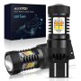 AUXITO 7440 7443 Switchback Led Auto Bulb White/Amber Turn Signal Lights,7441 7444 LED Bulbs for Backup Reverse Light Tail Brake Blinker Lights , Pack of 2 - Image 1