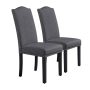 Alden Design 2pcs Tufted High Back Dining Chair, Gray - Image 1