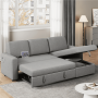 Alden Design Reversible Sectional Sofa with Storage Compartment & USB Ports for Livingroom, Dark Gray - Image 1