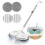 AlfaBot Cordless Electric Mop for Floor Cleaning, Electric Spin Mop, Electric Mop with Water Sprayer and LED Headlight, Lightweight & Rechargeable Floor Scrubber for Hardwood Tile Floors - Image 1