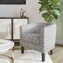 BELLEZE Accent Arm Club Chair in Faux Leather - Highland (Black) - Image 1