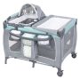 Baby Trend Lil Snooze Deluxe III Nursery Center Playard with Portable Bassinet, Cozy Mint - Image 1