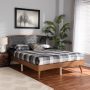 Baxton Studio Ratana Mid-Century Modern Transitional Grey Fabric Upholstered and Walnut Brown Finished Wood, Full Size Platform Bed - Image 1