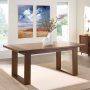 Better Homes & Gardens Ezra Collection Rectangular Double Pedestal Dining Table, 70 in, Walnut - Image 1