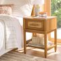 Better Homes & Gardens Springwood Caning Night Stand, Charcoal Finish - Image 1