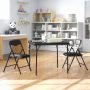 BizChair Kids Black 3 Piece Folding Table and Chair Set - Image 1