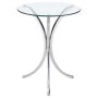 Eloise Round Glass Top Accent Side Table Chrome - Image 1