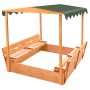 Badger Basket Covered Convertible Cedar Sandbox with Canopy and Two Bench Seats - Image 1