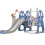 Ealing Slide and Swing Set for Toddlers Age 1-3,4 in 1 Indoor Outdoor Baby Swing Toys Playset with Basketball Hoop,with Safety Belt ,Extra Long Slide 53.1 in,Blue - Image 1